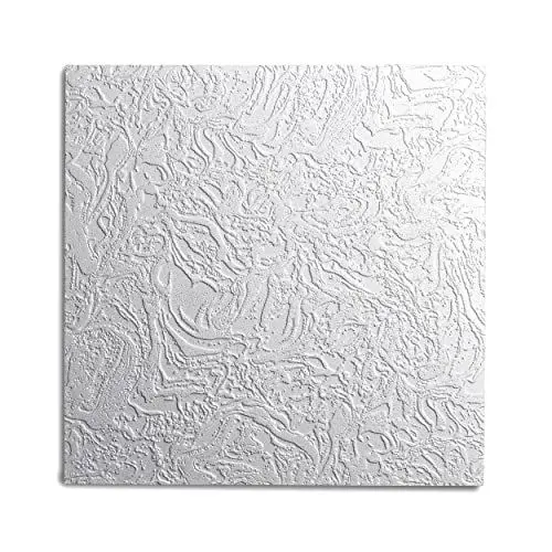 Produktbild: Decosa Deckenplatten AP 101 (BERN) - 80 Platten = 20 m2 - Edle Deckenpaneele weiß in Putz Optik - Dekor Paneele 50 x 50 cm aus Styropor - Decken Styroporpaneele