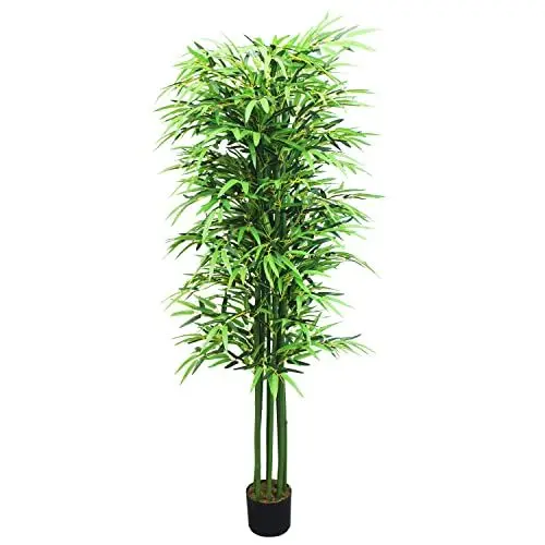 Produktbild: Decovego Bambus Bambus-Strauch Bambusbaum Kunstpflanze Kunstbaum Baum Künstliche Pflanze Bamboo Künstlich Echtholzstamm Innendekoration Deko 180 cm