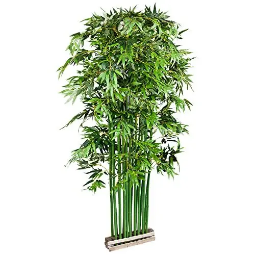 Produktbild: Decovego Bambus Bambus-Strauch Sichtschutz Kunstpflanze Kunstbaum Bambusbaum Baum Künstliche Pflanze Bamboo Künstlich Echtholzstamm Innendekoration Deko 200 cm