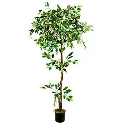 Produktbild: Decovego Kunstpflanze Künstliche Pflanze Benjamin Ficus künstlicher Baum Künstlich im Topf Plastik Pflanzen Zimmerpflanze wie Echt Deko 160 cm Innendekoration