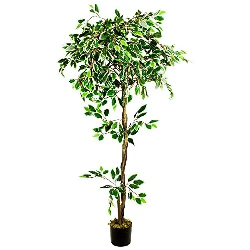 Produktbild: Decovego Kunstpflanze Künstliche Pflanze Benjamin Ficus künstlicher Baum Künstlich im Topf Plastik Pflanzen Zimmerpflanze wie Echt Deko 160 cm Innendekoration