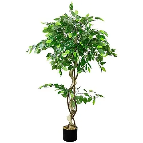 Produktbild: Decovego Kunstpflanze Künstliche Pflanze Benjamin Ficus künstlicher Baum Künstlich im Topf Plastik Pflanzen Zimmerpflanze wie Echt Deko Innendekoration 120 cm