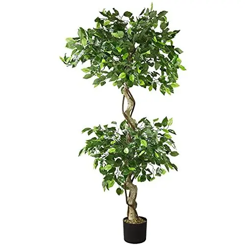 Produktbild: Decovego Kunstpflanze Künstliche Pflanze Benjamin Ficus künstlicher Baum Künstlich im Topf Plastik Pflanzen Zimmerpflanze wie Echt Deko Innendekoration 150 cm