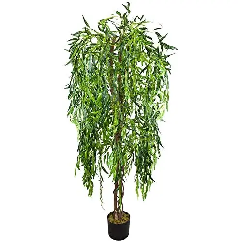 Produktbild: Weide Weidenbaum Kunstpflanze Künstliche Pflanze 180 cm Kunstbaum Innendekoration Kunst Pflanze wie echt im Topf Decovego