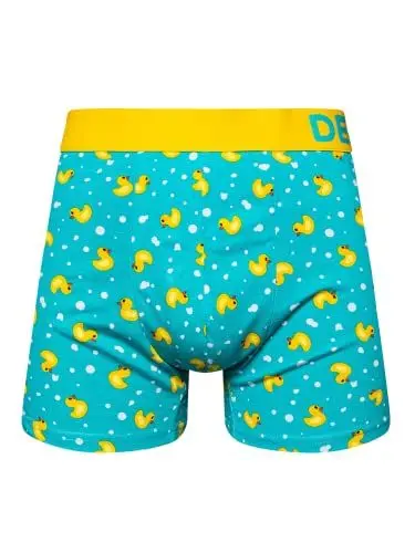 Produktbild: Dedoles Boxershorts Herren & Jungen Unterwäsche Trunks Baumwolle lustige Designs Dinosaurier Hamster Spiele Maulwurf Geschenk, Farbe Blau, Motiv Enten Unterhose, Gr. XL