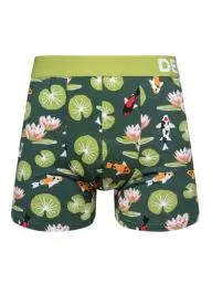 Produktbild: Dedoles Boxershorts Herren & Jungen Unterwäsche Trunks Baumwolle lustige Designs Dinosaurier Hamster Spiele Maulwurf Geschenk, Farbe Grün, Motiv Koi-Fische und Seerosen Unterhose, Gr. L