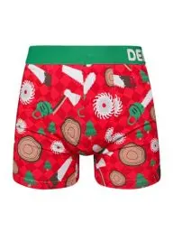 Produktbild: Dedoles Boxershorts Herren & Jungen Unterwäsche Trunks Baumwolle lustige Designs Dinosaurier Hamster Spiele Maulwurf Geschenk, Farbe Rot, Motiv Holzfäller Unterhose, Gr. M