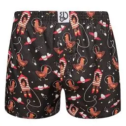 Produktbild: Dedoles Boxershorts Herren & Jungen Unterwäsche Trunks Baumwolle lustige Designs Dinosaurier Hamster Spiele Maulwurf Geschenk, Farbe Schwarz, Motiv Astronautenhuhn Boxershorts, Gr. L