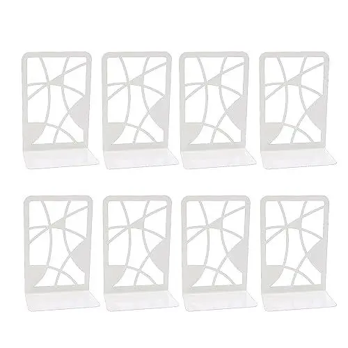 Produktbild: Deefongo 8 Stück Buchstütze,Buchstützen,Schwarze Metall-Buchstützen,DVD Unsichtbares Bücherregal,Bookend Holder mit rutschfeste Bücherstopper für Kinder, Schule