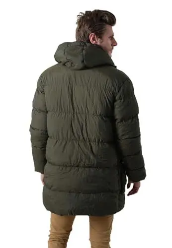 Produktbild: Deeluxe Daunenjacke mit Kapuze, lange Technik, gepolstert, mit Kapuze, Starling, Dark Khaki, M für Herren, Dark Khaki, M