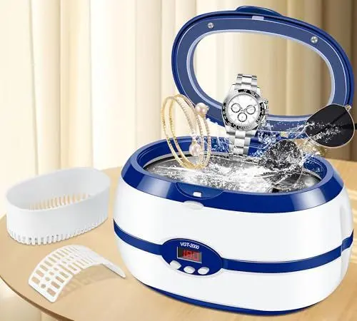 Produktbild: DeeprBling Ultraschallreinigungsgerät, 600ml Ultraschallreiniger mit Degas-Modus, 40kHz Ultraschall Brillenreinigungsgerät, Ultraschallreiniger für Brille Schmuck, 5 Zeiteinstellungen & Digitalanzeige