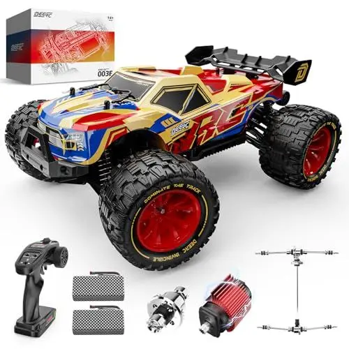 Produktbild: DEERC 1/14 Bürstenlose Schnelle RC-Autos für Erwachsene und Jungen, Max 50 km/h Hochgeschwindigkeits-Fernsteuerungsauto, 4x4-RC-Monstertruck für Jedes Gelände, Wasserdichtes Offroad-Hobby-RC Car Gift
