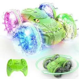Produktbild: DEERC Amphibisches Ferngesteuertes Auto-Boot mit LED-Lichtern, 4WD Krokodil RC Stunt Car 40 Minuten, 2.4GHz All Terrain Wasser Land RC Auto Wasserdichtes Spielzeug für Kinder ab 6 Jahren