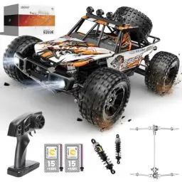 Produktbild: DEERC Ferngesteuertes Auto 1:10 Maßstab für Erwachsene & Jungen, 48 KM/H 4X4 Hobby RC Monster Truck mit Lichtern, 2 Batterien für 30mins Spaß, 2.4 GHz All Terrain RC Auto
