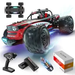 Produktbild: DEERC Ferngesteuertes Auto 1:14 4WD RC Auto 40Km/H Monstertruck mit LED Licht, 2 Akku für 40 Min. Laufzeit, 2.4-GHz All-Terrain Crawler Spielzeug Geschenk für Erwachsene, Kinder
