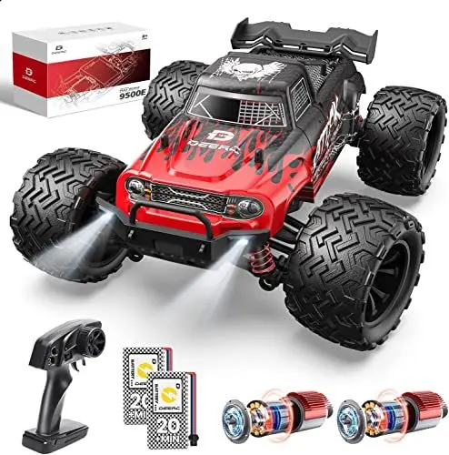 Produktbild: DEERC Ferngesteuertes Auto, 1:16 Maßstab RC Auto für Erwachsene, 40 KM/H, 4WD All Terrain Off-Road 2.4Ghz RC Crawler mit LED Licht, 2 Batterien, Spielzeug Geschenk für Kinder