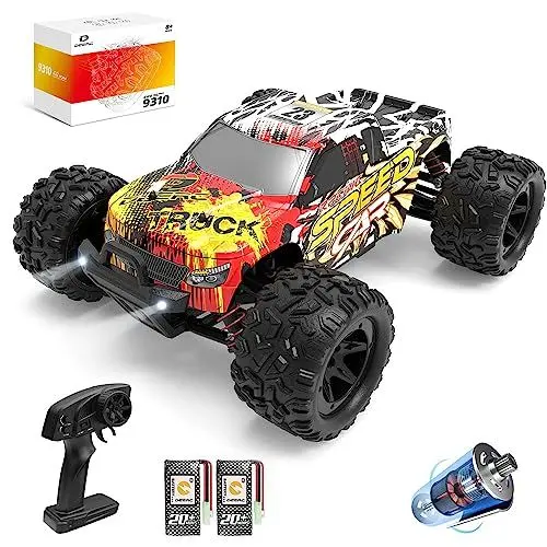 Produktbild: DEERC Ferngesteuertes Auto, 4WD Offroad RC Auto 40 km/h 1:18 Geländewagen, 2 Akku 40 Minuten 2.4-GHz Fernbedienung, Outdoor Indoor Fahrzeug Spielzeug für Erwachsene und Kinder (9310)