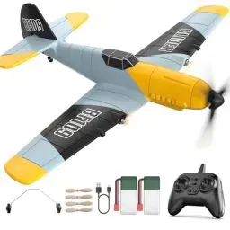Produktbild: DEERC RC Flugzeug Messerschmitt Bf 109, 2,4 GHz ferngesteuertes Flugzeug 6-Achsen-Gyro-Stabilisator, 3-Kanal-RTF-RC-Segelflugzeugspielzeug für Anfänger, Kinder, Erwachsene
