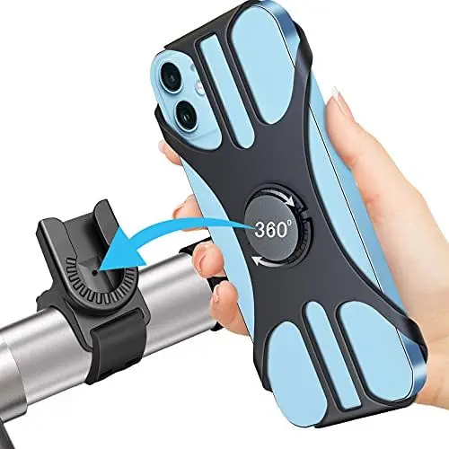 Produktbild: Deerfun Handyhalterung Fahrrad, Universal Handyhalter Motorrad Abnehmbar 360°Verstellbare Fahrrad Handyhalterung für 4,0-7,0 Zoll Smartphone