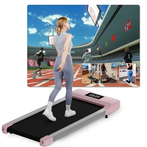 Produktbild: DeerRun Raceable Laufband für Zuhause Geeignet für Hightech-Wearables, Walking Pad MAX 159KG/136KG, APP-Steuerung Laufband Schreibtisch mit KI-Begleitung, Multiplayer-Rennfunktion Laufbänder