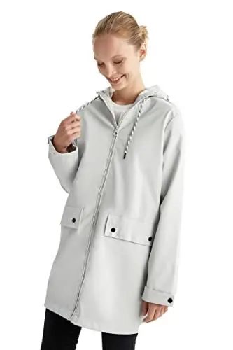 Produktbild: DeFacto Damen Y7182AZ Regenjacken & -mäntel, Sand, L