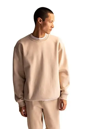 Produktbild: DeFacto Herren T5139az Sweatshirt, Ecru, M EU