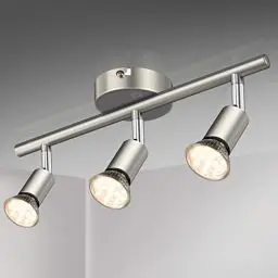 Produktbild: Defurhome LED Deckenleuchte Drehbar, 3 Flammig LED Strahler Deckenlampe Spot,Modern Deckenstrahler (Mattes Nickel), inkl. 3 x 4W GU10 LED Lampen (400LM, warmweiß)