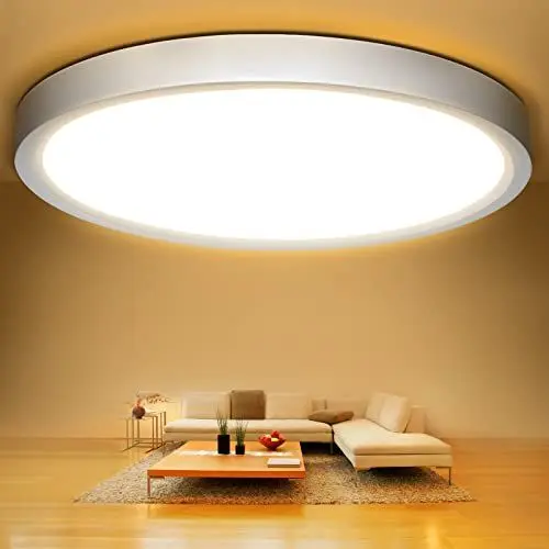 Produktbild: Defurhome LED Rund Deckenleuchte Flach,24W(Ersetzt 150W Glühbirne),2200LM,IP54 Wasserfest Badlampe,2,5cm Ultra Dünn,3000K Warmweiß,Ideal für Schlafzimmer,Wohnzimmer,Küche,Esszimmer,Ø30cm(Weiß)