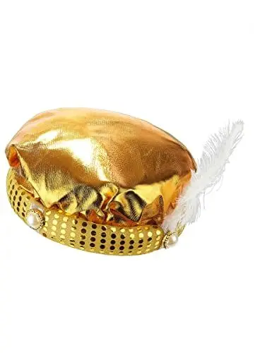 Produktbild: VEGAOO - Sultan Turban-Mütze für Erwachsene Gold - Mütze - Einheitsgröße - Gold - Accessoires - 100% Polyester - Carnaval