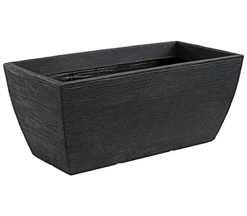 Produktbild: Dehner Blumenkasten Rille, ca. 80 x 40 x 34 cm, Kunststoff, anthrazit