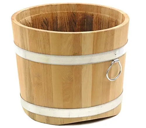 Produktbild: Dehner Holzkübel, Ø 40 cm, Höhe 41 cm, Robinie, natur, Braun