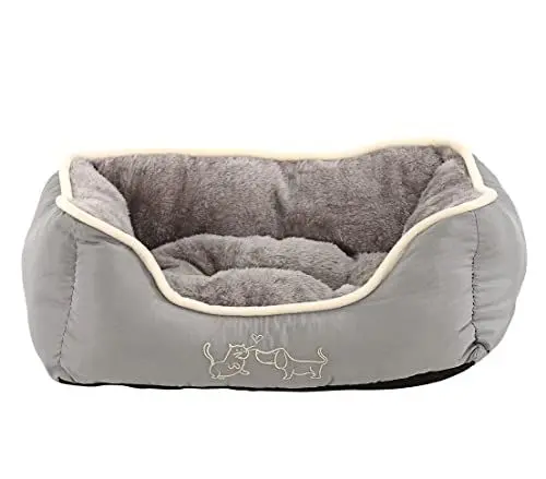 Produktbild: Dehner Lieblinge Hundebett und Katzenbett Sammy, ca. 61 x 48 x 18 cm, Polyester, grau