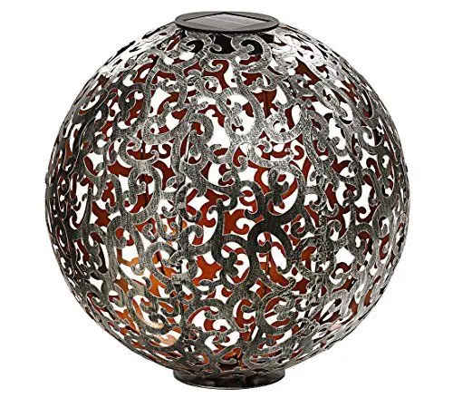 Produktbild: Dehner Solarkugel Luanda, Ø 30 cm, Metall, silber/kupfer
