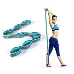 Produktbild: DEHUB Yoga Set, Yoga Stretch Gurt mit 8 Schleifen, Waschbarer, Leicht zu Tragender und Hochelastischer Gymnastik-Gur, Ideal Stretching Band für Heißes Yoga