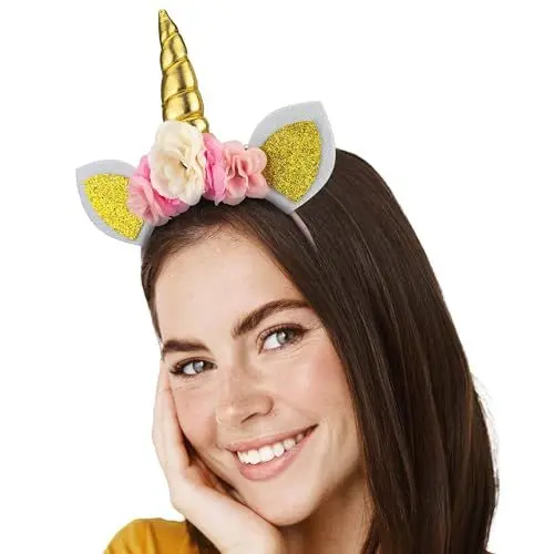 Produktbild: deigno Einhorn Haarreif Erwachsene Karneval und Fasching - Einhorn Kostüm Damen und Herren - Das Einhorn Kostüm ist für Erwachsene und Kinder geeignet - Perfekter Fasching Haarreif