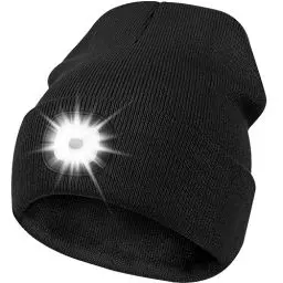 Produktbild: Deilin LED Mütze mit Licht, Beleuchtete Mütze Aufladbar USB für Männer und Frauen, Einstellbare Helligkeit Stirnlampe Winter Beanie Mütze mit Licht, Unisex Winter Wärmer Strickmütze mit Licht Schwarz