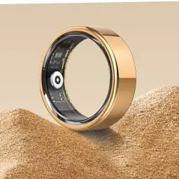 Produktbild: DEKELIFE Smart Ring Herren Damen, Smartring Fitness Tracker mit Schlafmonitor Schrittzähler Herzfrequenz SpO2, Fitnessring 100+ Sportmodi IP68 Wasserdicht Sport Smartringe Android iOS, Size 8, Gold