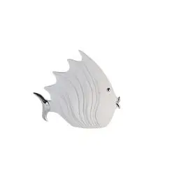 Produktbild: Deko Fisch in Stein-Optik, 29 x 26 cm, weiß/silber