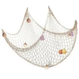Produktbild: Deko Fischernetz mit Muscheln, 100 x 200 cm Nautisches Fischernetz Dekoration Netz Mediterranen Stil Dekorative Fischnetz für Heimdekoration