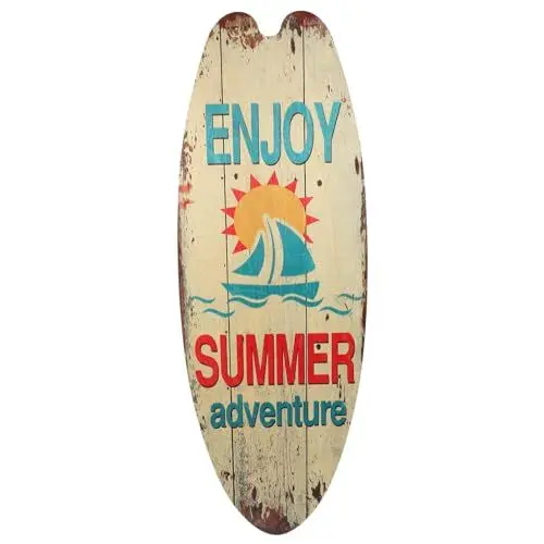 Produktbild: Deko Surfbrett Wandschild Surfer: Surfbrett Holzschild Strand - Willkommensschild Für Innenbereich Zuhause Bar Folklor Wanddekoration