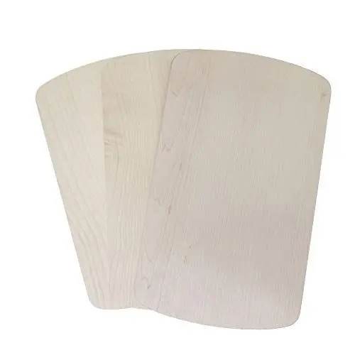 Produktbild: DEKOFANT Frühstücksbrettchen Holz 3er Set gerundet 24x15x1cm Ahorn 3-Stück