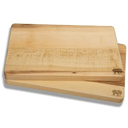 Produktbild: DEKOFANT Schneidebrett Holz Ahorn 2 Stück 30 x 20 x 2 cm I aus Heimischen Holz I praktisches Schneidbrett Servierbrett Holzbrett Küchenbrett Frühstücksbrettchen geölt eckig (2)