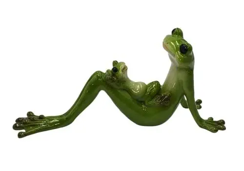 Produktbild: Dekofigur als Frosch-Familie, Dekofrosch, Frösche als Mama mit Kind, aus Polyresin, Größe: L/B/H ca. 11 x 28 x 14 cm