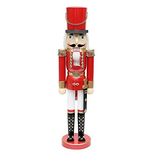 Produktbild: Dekohelden24 Wunderschöner Nussknacker Soldat, in rot metallic, klassisch, ca. 50 cm