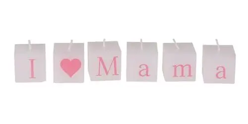 Produktbild: Dekohelden24 Geschenk für Mama, Kerzengeschenkset Größe ca. 3 x 3 cm, Motiv: I Love Mama