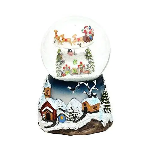 Produktbild: Dekohelden24 XXL Schneekugel mit Rotierung, Schneewirbel und Sound, Maße H/B/Ø Kugel: ca. 19,5 x 13,5 cm/Ø 12 cm, Ohne Lok, 500844