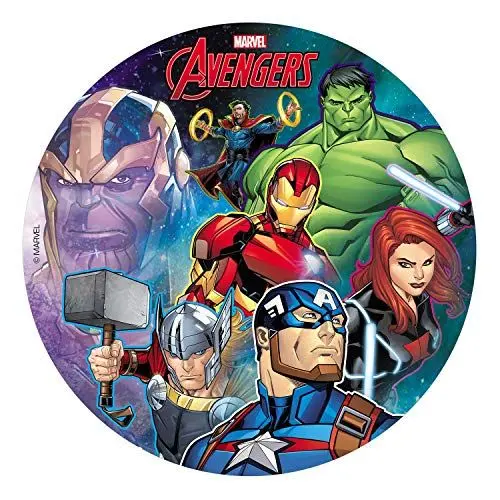 Produktbild: Dekora - 236038 Marvel Avengers Tortenaufleger aus zuckerfreiem Esspapier - 20 cm