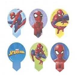 Produktbild: Dekora | Dekorapin Tortendeko Essbar zur Dekoration von Kuchen, Cupcakes oder Muffins | Spiderman 20 Oblaten aus Esspapier - 6,5 x 4 cm