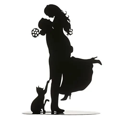 Produktbild: Dekora - Hochzeitsdeko | Cake Topper Hochzeit - Brautpaar Figuren mit Katze