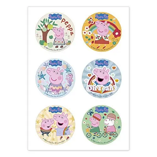 Produktbild: Dekora - Peppa Wutz Kleine Cupcake Toppers aus Esspapier - 6 Stück, 236033, 5.8cm